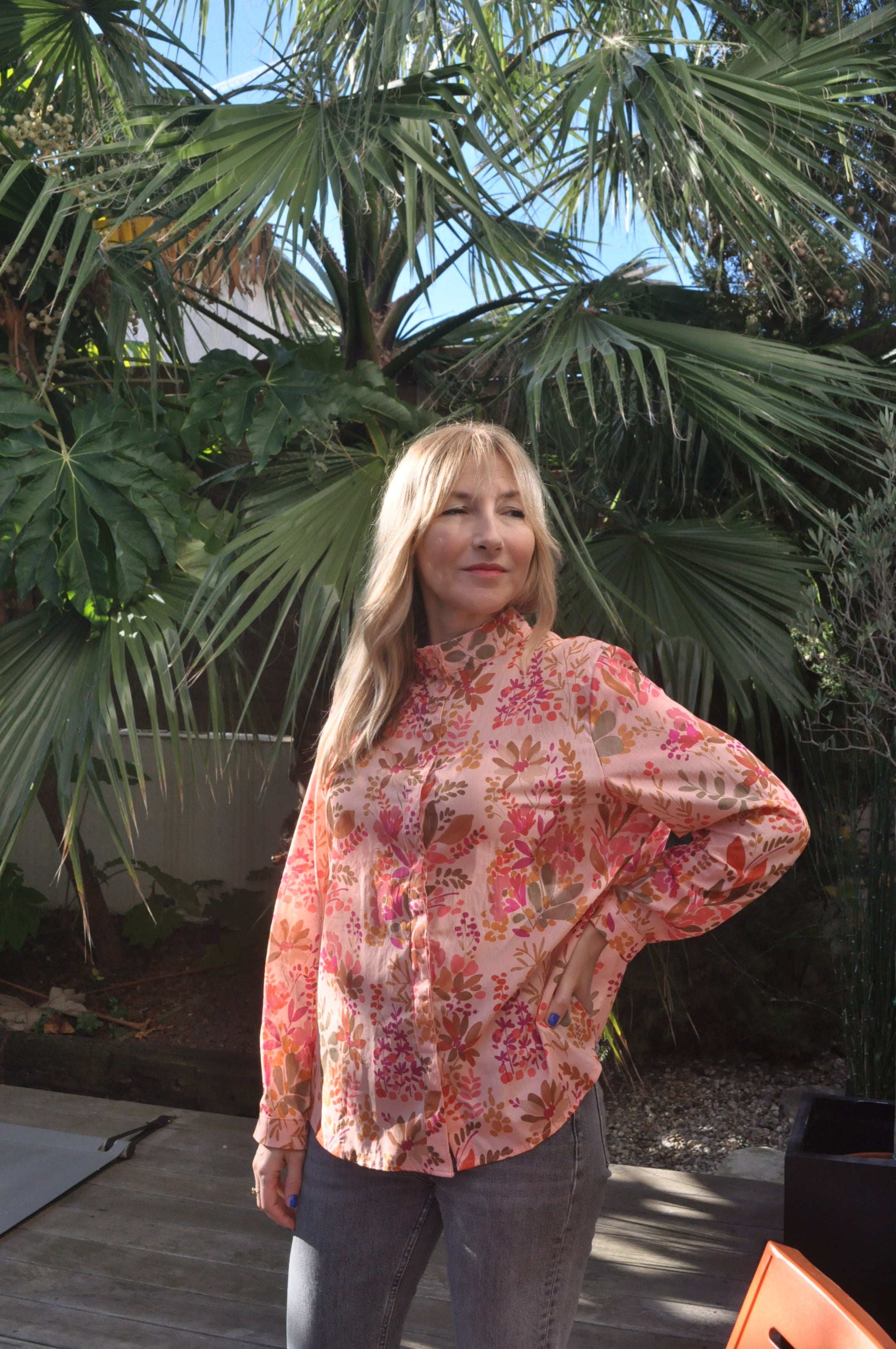 Chemise Vassili rose imprimé Monet